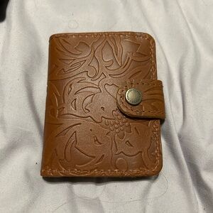 Portland leather mini bifold wallet in meadow